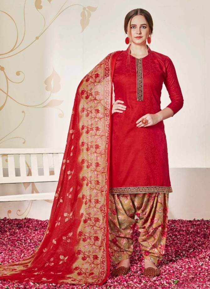 Husna-E-Patiala Pure Heavy Jam Cotton Jacquard With Elegant Kashmiri Style Top Soft Cotton Printed Patiyala Suit Collection 186-001-010
